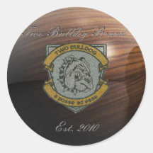 Two Bulldog Brand Woodgrain Logo Sticker