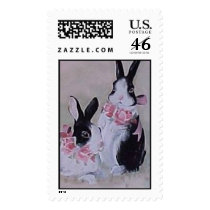Two bunnies postage by Lesleysloft Two bunnies postage