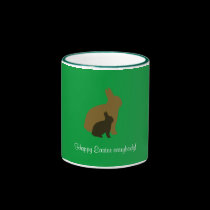 Two Bunnies Ringer Mug mugs