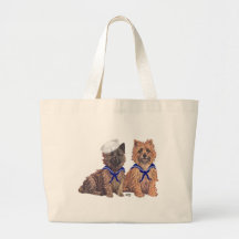 Two Cairn Terrier Sailors Canvas Bags