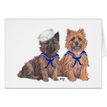 Two Cairn Terrier Sailors Greeting Cards