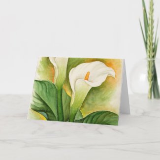 Two Cala Lilies Watercolor Art - Multi Greeting Cards
