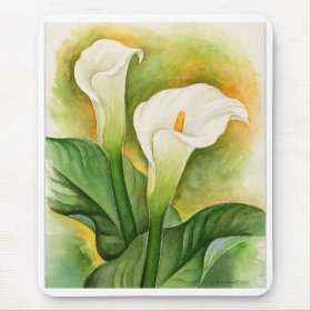 Two Cala Lilies Watercolor Art - Multi Mouse Pad