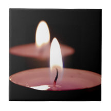 Two candles ceramic tile