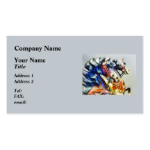 Two Carousel Horses Closeup Business Cards