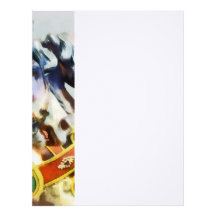 Two Carousel Horses Closeup Customized Letterhead