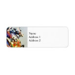 Two Carousel Horses Closeup Return Address Label