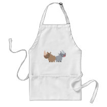 Two Cartoon Rhinos Cooking Apron