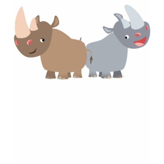 Two Cartoon Rhinos Women T-Shirt shirt