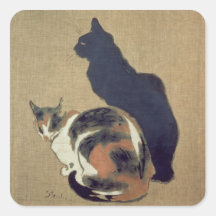 Two Cats, 1894 Square Sticker