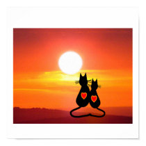 Two Cats at Sunset Art Print