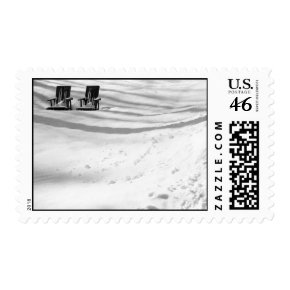 Two Chairs Buried In Snow - Medium stamp