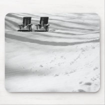 Two Chairs Buried In Snow mousepads
