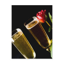 two champagne flute post cards