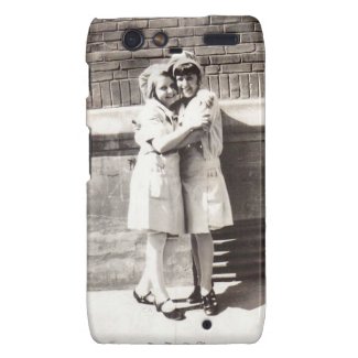 Two Chefs Hug c 1930s Vintage Photograph Motorola Droid RAZR Cover