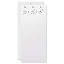 Two Cherries. White with Black Outline. Personalized Rack Card