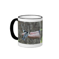 Two Chickadees on a Hand Coffee Mug