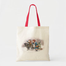 Two children and a dog bag