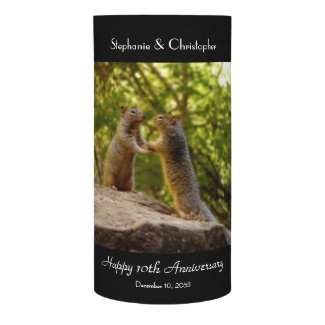 Two Chipmunks Holding Hands Anniversary LED Candle