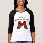 Two Chocolate Labradors with Love Cartoon