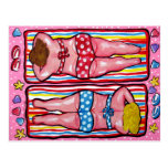 Two Chubby Divas Sunbathing Post Card