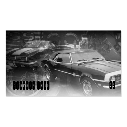 two classic muscle cars business card template