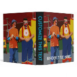 Two clowns cartooned bright colors vinyl binders