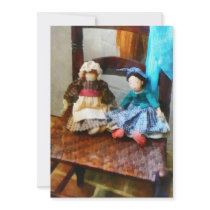 Two Colonial Rag Dolls invitations