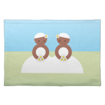 Two colored brides placemats