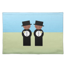Two colored grooms placemat