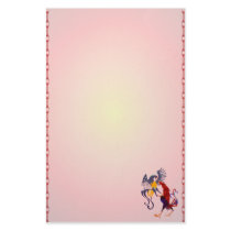 Two Colorful Fighting Roosters stationary Stationery Design