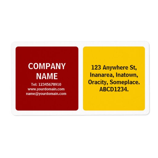 Two Colors - Ruby and Amber Shipping Label