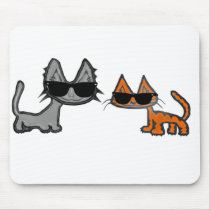 Two Cool Cats With Sunglasses On Mousepad