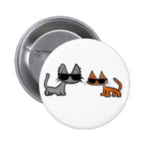 Two Cool Cats With Sunglasses On Pins