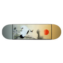 Two Cranes and a Tortoise Print Skateboard