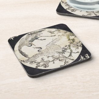 Two cranes and plum branch Katsukawa SHunsho Beverage Coaster