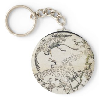 Two cranes and plum branch Katsukawa SHunsho Keychain