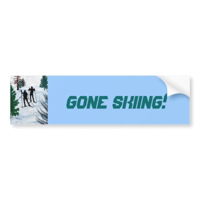 Two Cross Country Skiers Bumper Sticker