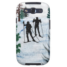 Two Cross Country Skiers in Snow Storm Galaxy SIII Covers