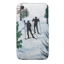 Two Cross Country Skiers in Snow Storm Case-mate Iphone 3 Case