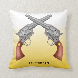 Two Crossed Westen Pistols Throw Pillow