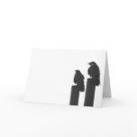 Two crows on posts greeting card