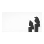 Two crows on posts personalized photo card