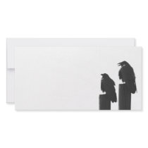 Two crows on posts personalized photo card