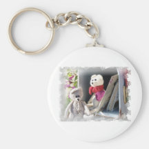 Two curios mice keychain