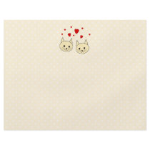 Two Cute Amber Color Cats with Red Hearts. Custom Flyer