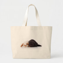 Two cute baby bunnies tote bag