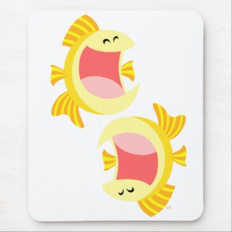 Two Cute Cartoon Fish Mousepad mousepad