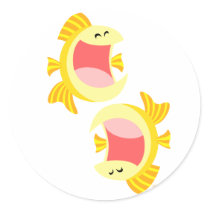 Two Cute Cartoon Fish Sticker