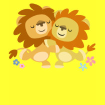 Two Cute Cartoon Lions Tango Children T-Shirt by Lioness_Graphics Two Cute Cartoon Lions Tango Children T-Shirt